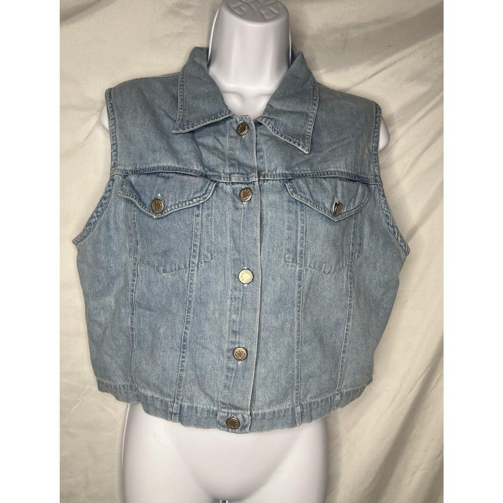 Ivy Club Classics Denim Vest Size Large Vintage 1980s 1990s
